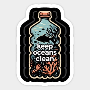 Protect Our Oceans: Keep Oceans Clean, Not Mean! Say No to Plastic Pollution Sticker